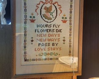 Turn of the century Sampler. Cotton on linen base.