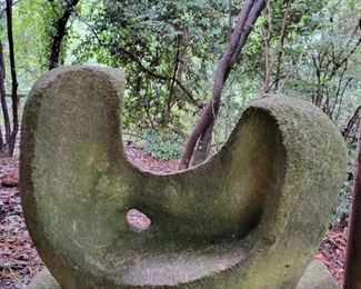 Abstract Sculpture in Cast Stone by Marshall Daugherty. Approx 26" H.