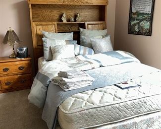 Queen Bed, oak headboard