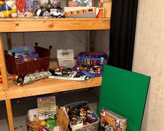 Toys including Lego's, games, cars
