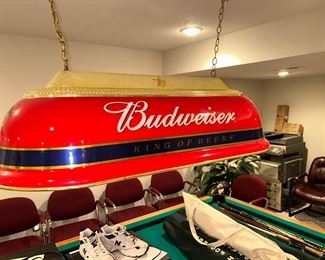 Light over pool table Budweiser
