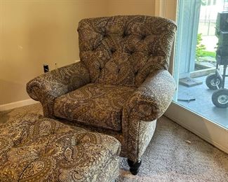 Nearly new chair and ottoman
