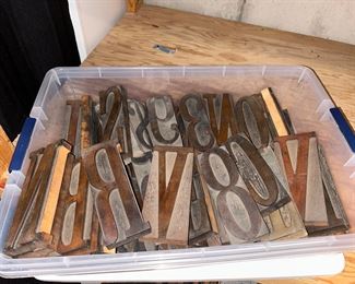 Large wood letterpress letters and numbers