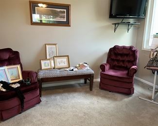 Pair matching swivel rockers