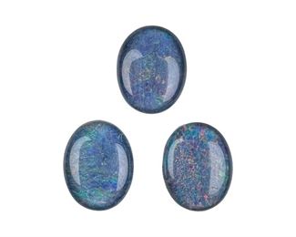 3 Loose Opal Triplet Gemstones