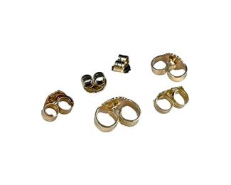 3 Pairs of 14kt Yellow Gold Earring Backs
