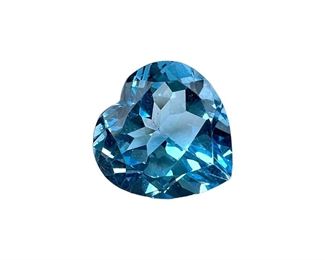 Loose 11ct Blue Topaz Heart Gemstone