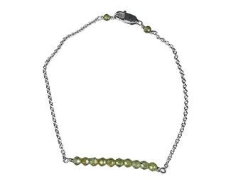 Sterling Silver Genuine Peridot Bracelet
