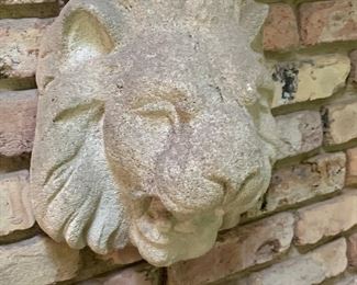 Concrete Lion head fountain