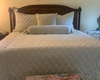 Theodore Alexander King Bed, King coverlet, shams and accent pillows by Bella Notte