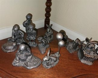 1 of 5 pictures - Collectable signed Pewter figures