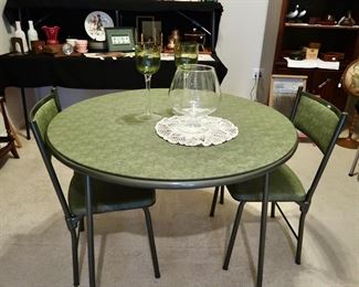 Adorable MCM Card Table and Folding Chairs
