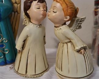 Vintage Kissing Angels Figurines - Some of the decor in our Holiday Room