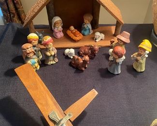 Vintage children nativity set