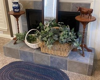 Bakers, plant stands, mirror