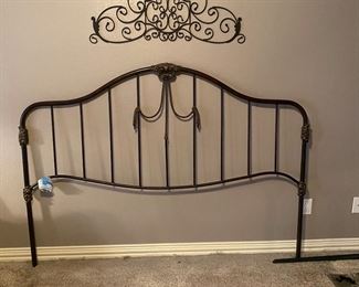 Metal headboard & wall art