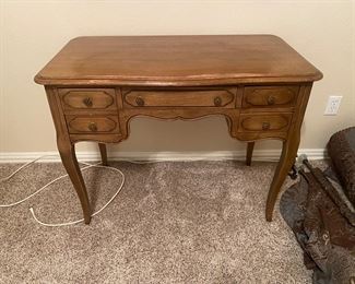 Antique French provincial desk and matching chest of drawers 