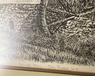 J.L. Osborne "Baile's Mill Oak Ridge, N.C." Print
