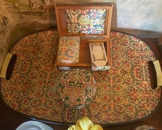 Vintage Italian Tray and Accessory Boxes