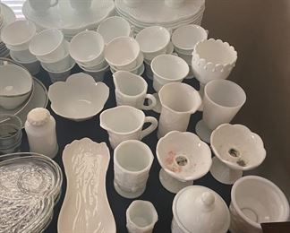 Selection of Milk Glass