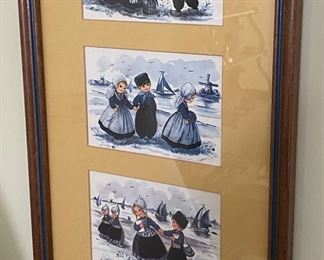 Framed Dutch Themed Post Cards