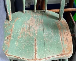 Painted Green Primitive Chair