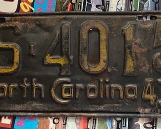 1941 North Carolina License Plate