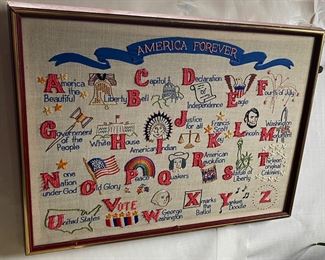 Crocheted/Needlepoint America Forever Display