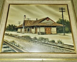 Garnet buster artwork of the New Braunfels train station