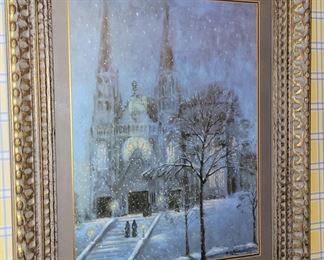 R. F. Morgan snowy chapel art print