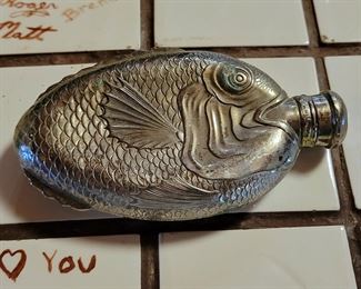 Towle silver plated fish flask