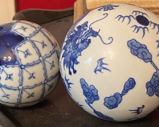 Blue and White Decorative Porcelain Balls