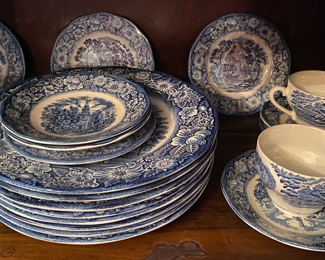 Assorted Liberty Blue Old North Church Dinnerware
