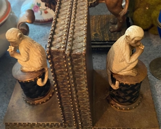 Figural Monkey Bookends