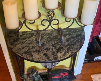 Candle Stand and Half Moon Table