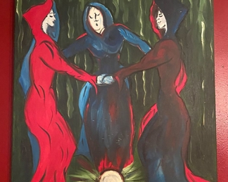 Witches Gathering Themed Oil Painting