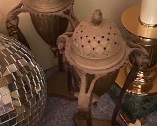 Pair of Brass Incense Burners