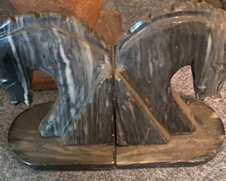 Marble Figural Horse Bookends