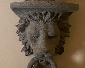 Pair of Figural Lion Wall Shelves