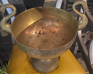 Swan Handled Brass Vase