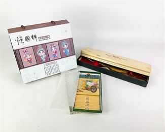 Guo Cui Jing Ju Peking Opera Set, Phone Number Directory in Box and Regent Sheffield Stainless Carving Set
