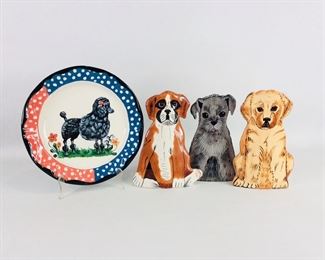 Nina Lyman Dog Vases & Nathalie Lete Plate

