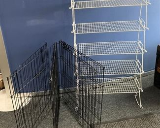 Metal X Pen and Stackable Wire Rack
