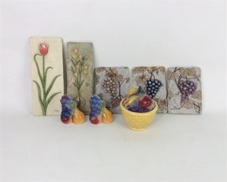  Shawnee Pottery and Resin Flower Plaques