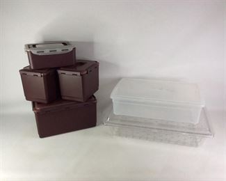 Dimchae Burgundy Kimchi Containers, Refrigerator Storage Box, LG Dios Lock & Lock Container and The Container Store Underbed Storage Container