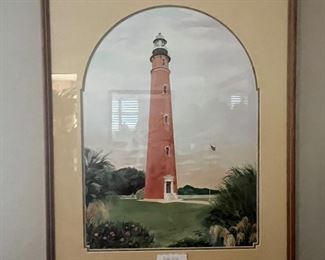 Ponce Inlet lithograph, matted, signed & numbered 611/950 