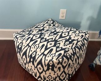 Ikat pattern pouf