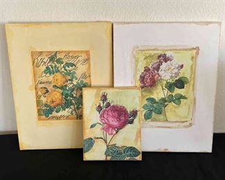 3 Flower Paintings