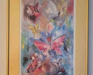 Framed Degrazia Print Butterflies
