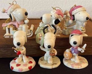 Lenox Snoopy Christmas Ornaments Figurines